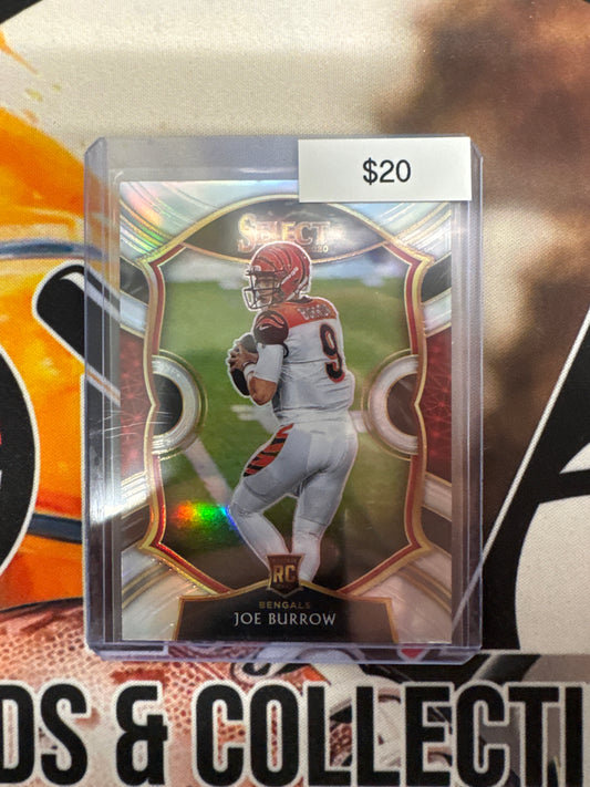 2020 Panini Select NFL Joe Burrow Rookie Silver Prizm