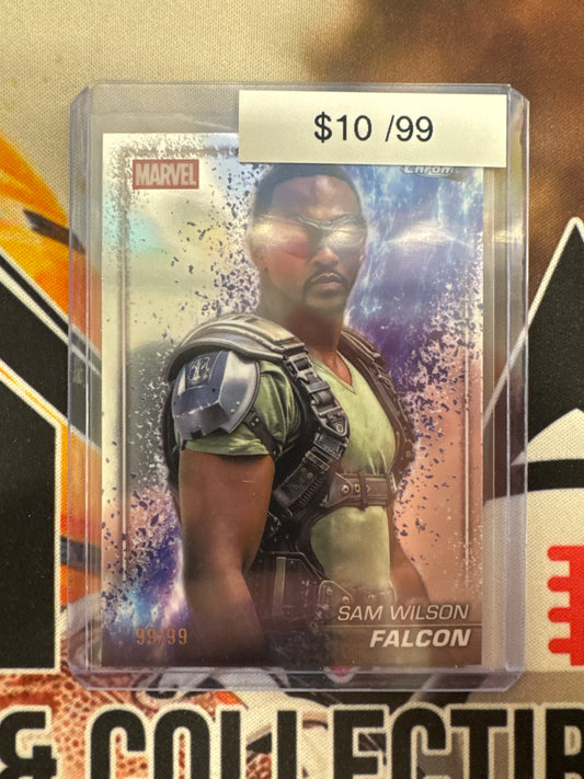 2025 Topps Chrome Marvel Studios Sam Wilson Flacon “The Snap” Variation /99