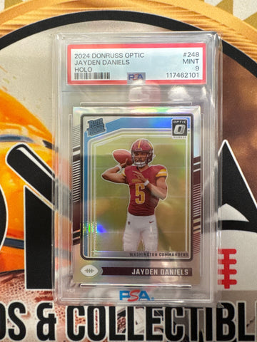 2024 Panini Donruss Optic NFL Jayden Daniels Rated Rookie Holo PSA 9