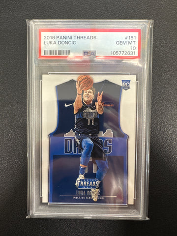 2018 Panini Threads Luka Doncic Rookie PSA 10