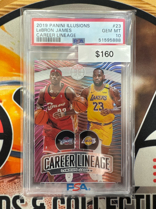 2019 Panini Illusions NBA LeBron James Career Lineage PSA 10