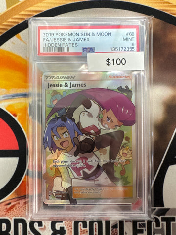 Pokémon Jessie & James Full Art Hidden Fates 68/68 PSA 9