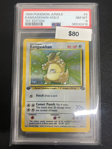 Pokémon 1st Edition Jungle Kangaskhan Holo PSA 8