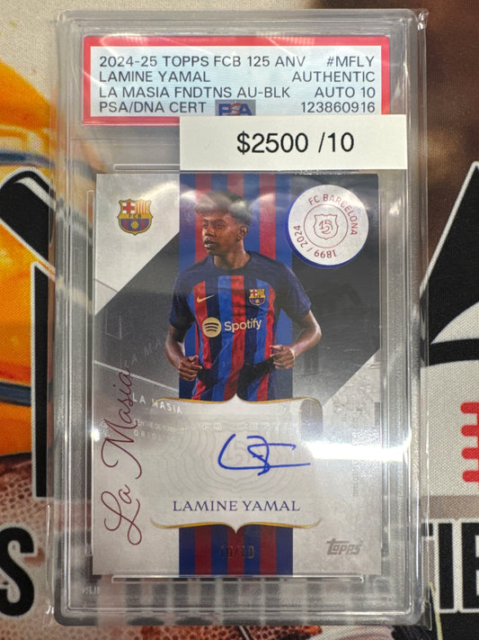 2024-25 Topps FC Barcelona 125 Years Anniversary Lamine Yamal Auto /10 Authentic Auto 10