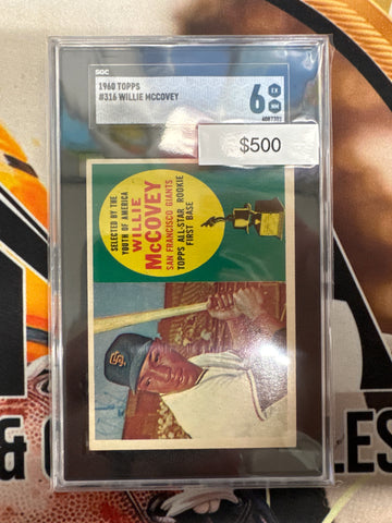 1969 Topps MLB Willie McCovey Topps All Star Rookie First Base SGC 6