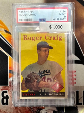 1958 Topps MLB Roger Craig PSA 9