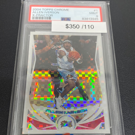 2004 Topps Chrome Allen Iverson X-tractor /110 PSA 9