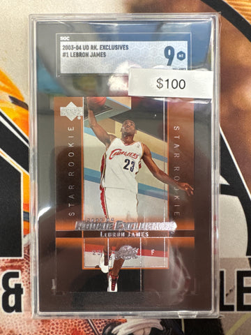 2003-04 Upper Deck Rookie Exclusives LeBron James Rookie SGC 9