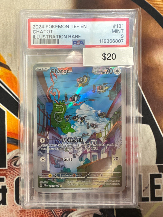 Pokemon Chatot 181/162 Temporal Forces PSA 9