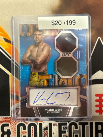 2024 Topps Knockout UFC Vicente Luque Dual Patch Autograph Blue /199