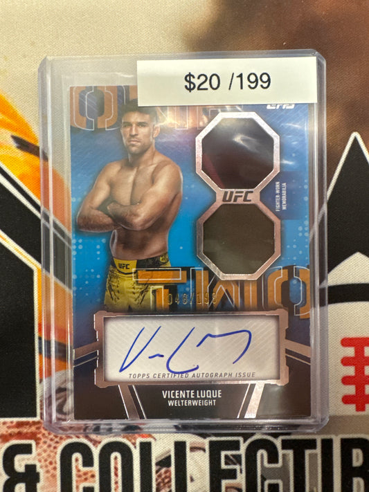 2024 Topps Knockout UFC Vicente Luque Dual Patch Autograph Blue /199