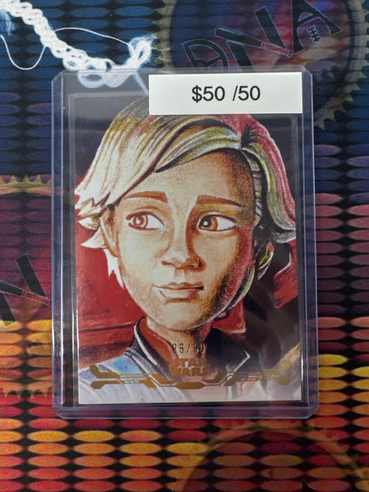 Topps Star Wars Stellar Signatures Omega By: Lindsey Greyling Stellar Art Card /50