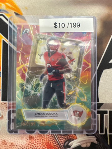 2026 Topps Resurgence NFL Emeka Egbuka Voltaic Rookie Crimson Surge Refractor /199