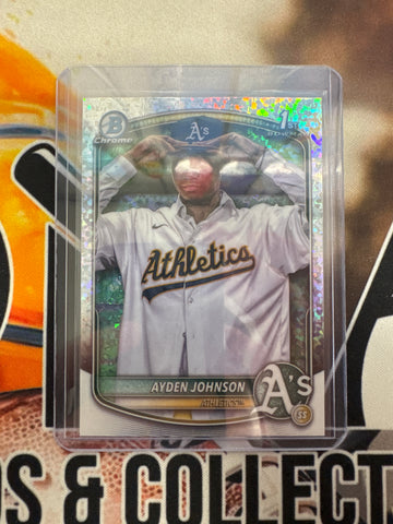 2025 Topps Bowman Chrome Ayden Johnson 1st Bowman Speckle Refractor