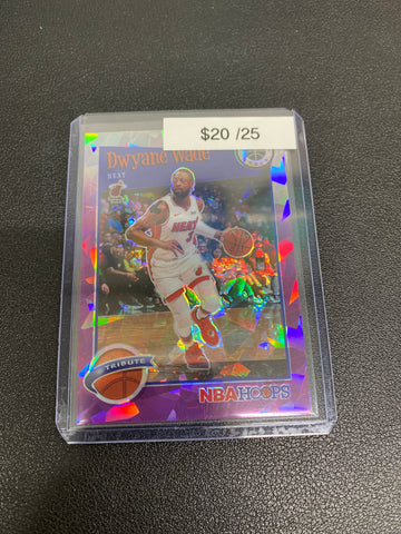 2019-20 NBA Hoops Premium Stock Dwayne Wade Purple Ice /25