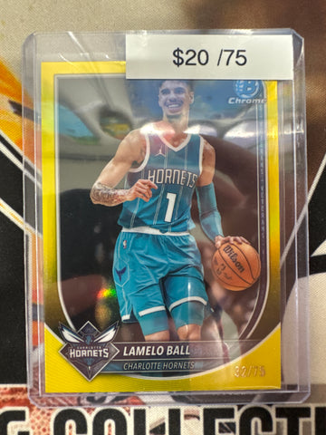 2025-26 Topps Bowman Basketball LaMelo Ball Yellow Refractor /75