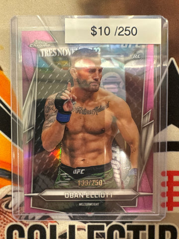 2026 Topps Chrome UFC Oban Elliott Rookie Pink Refractor /250