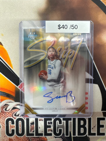 2025-26 Bowman Chrome Basketball Sienna Betts Future Scripts Autograph Gold Refractor /50