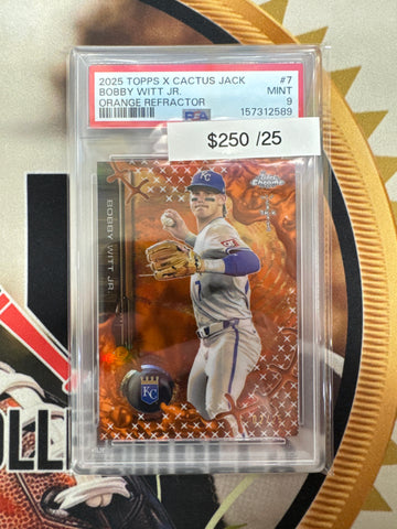 2025 Topps X Cactus Jack MLB Bobby Witt Jr. Orange Refractor /25 PSA 9