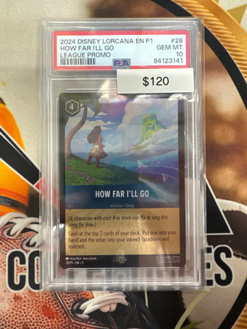 Disney Lorcana P1 League Promo How Far I’ll Go PSA 10