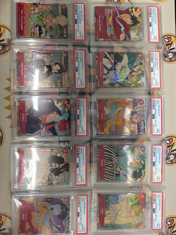 2024 One Piece English 1st Anniversary Set Complete PSA Sequential Certification