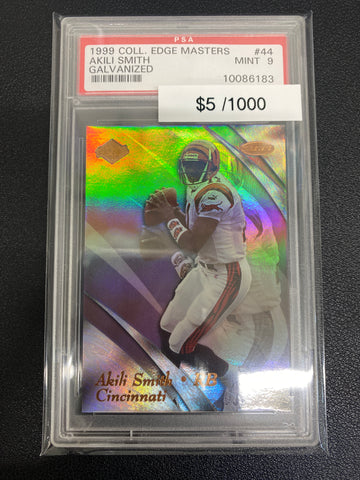 1999 Collector’s Edge Masters Akili Smith Rookie Galvanized PSA 9