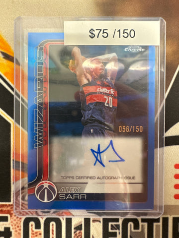 2026 Topps Chrome NBA Update Alex Sarr Autograph Blue Refractor /150