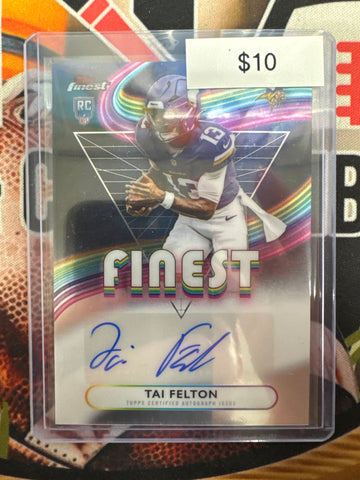 2025 Topps Finest NFL Tai Felton Rookie Finest Autograph Base