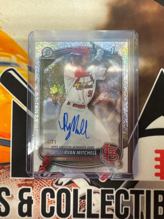 2025 Bowman Chrome Ryan Mitchell 1st Bowman Speckle Autograph /71 SP