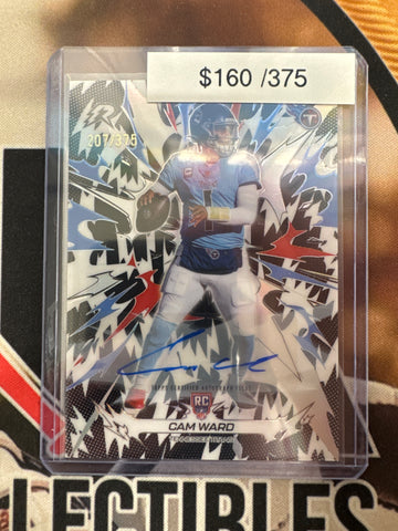 2026 Topps Resurgence NFL Cam Ward Rookie Autograph Red/White & Blue Refractor /375