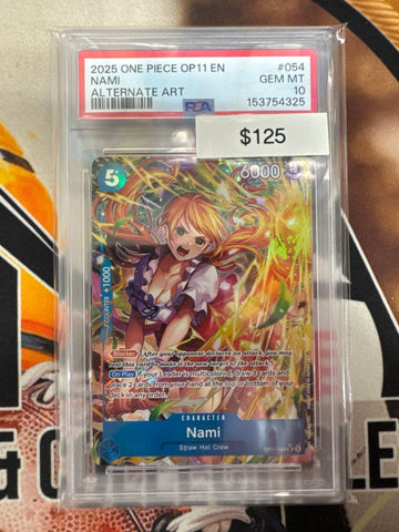 2025 One Piece OP11-054 Nami Alternate Art PSA 10