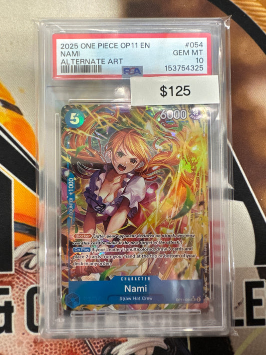 2025 One Piece OP11-054 Nami Alternate Art PSA 10