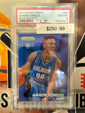 2014 Panini Prizm NBA Aaron Gordon Rookie Blue Prizm /99 PSA 10