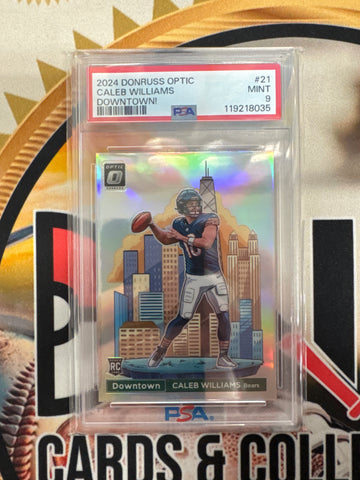2024 Panini Donruss Optic NFL Caleb Williams Rookie Downtown! PSA 9