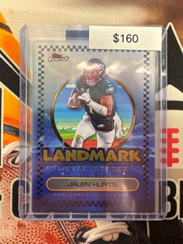 2025 Topps Finest NFL Jalen Hurts Landmark Metal Series SSP