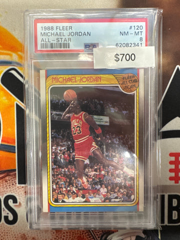 1988 NBA Fleer Michael Jordan All Star PSA 8