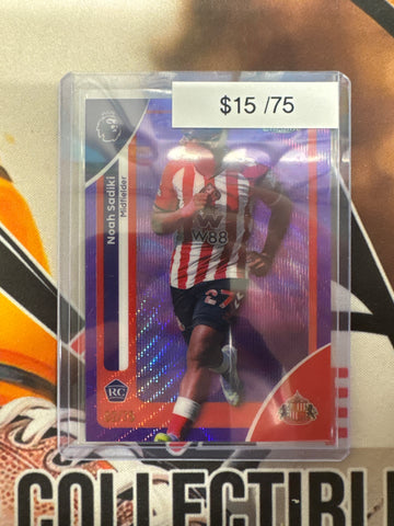 2026 Topps Chrome English Premier League Noah Sadiki Rookie Purple Wave Refractor /75