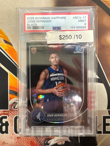 2025 Bowman Sapphire Joan Beringer Rookie Chrome Black Refractor /10 PSA 9