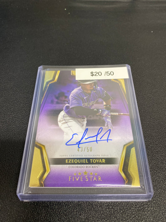 2024 Topps Five Star MLB Ezequiel Tovar Purple Auto /50