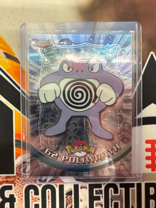 2000 Topps Chrome Pokemon Poliwrath TV Animation Series #62
