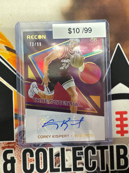 2021-22 Panini Recon Basketball Corey Kispert True Potential Rookie Autograph /99
