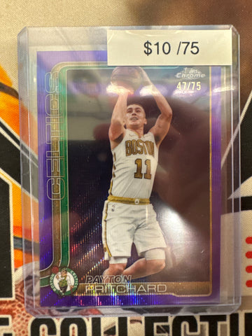 2026 Topps Chrome NBA Update Payton Pritchard Purple Wave Refractor /75