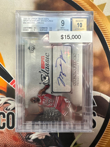 2005-06 Upper Deck ESPN Michael Jordan Sportscentury Signatures Classic BGS 9 Autograph 10