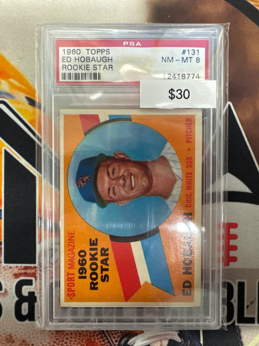 1960 Topps MLB Ed Hobaugh 1960 Rookie Star PSA 8