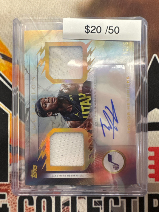 2026 Topps Inception NBA Taylor Hendricks Franchise Fundamentals Autograph Relic Gold /50