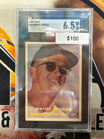 1957 Topps MLB Whitey Herzog SGC 6.5