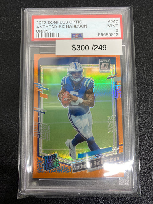 2023 Optic Anthony Richardson Rated Rookie Orange /249 PSA 9