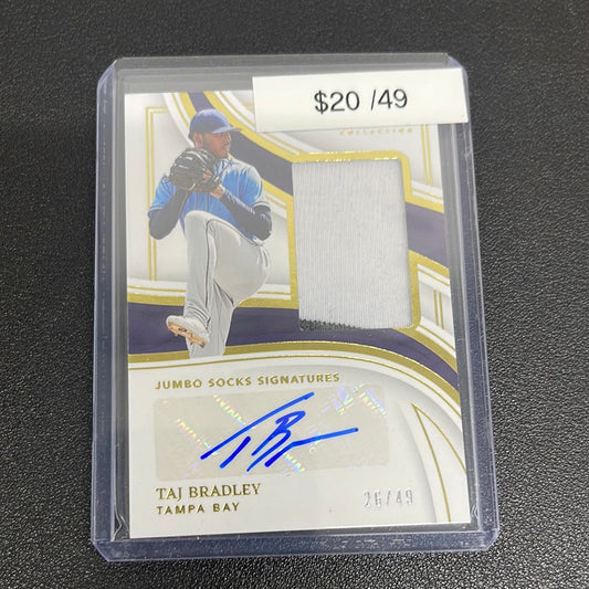 2023 MLB Immaculate Taj Bradley Patch Auto /49