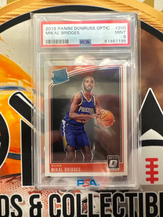 2018 Panini Donruss Optic NBA Mikal Bridges Rated Rookie PSA 9