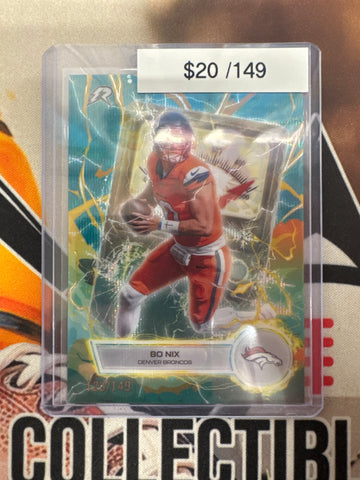 2026 Topps Resurgence NFL Bo Nix Voltaic Teal Surge Refractor /149